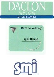 SUTURE DACLON 3/0 30MM 75CM BL 3/8C RV