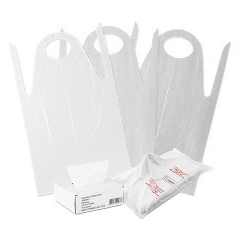 APRONS WHITE PLASTIC 830MM x 1400MM